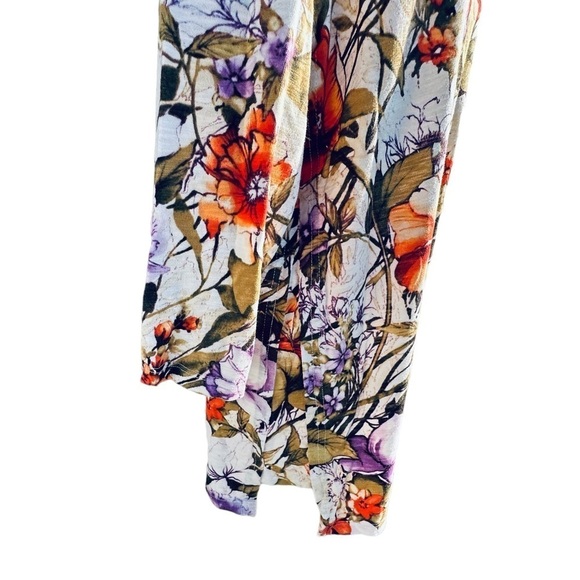 CHICO'S Cotton Blend Slun Tee Floral Botanical 3/4 Sleeve Tee Sz medium - Picture 6 of 8